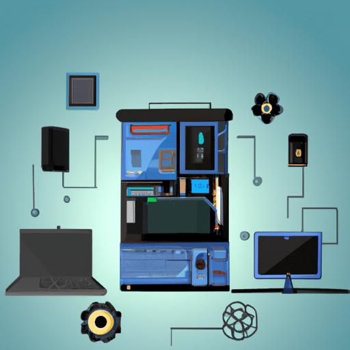 איור המציג את הרכיבים השונים של המחשב ואת תפקידיהם